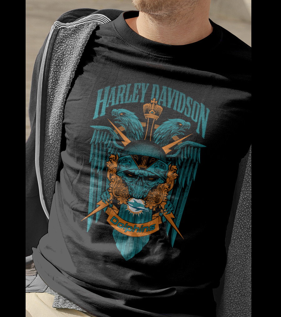 Harley Davidson Dolphins Miami Nfl 131 T-Shirt