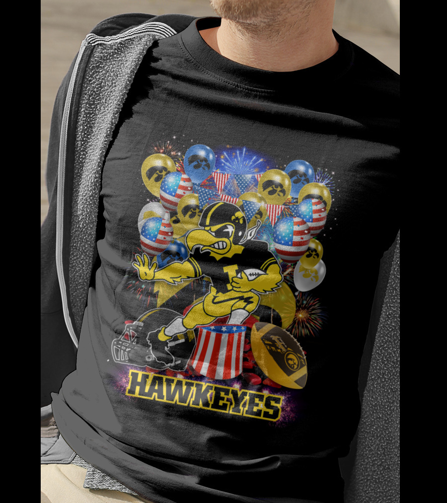 Ncaa Iowa Hawkeyes Football Celebration Balloons Fireworks T-Shirt