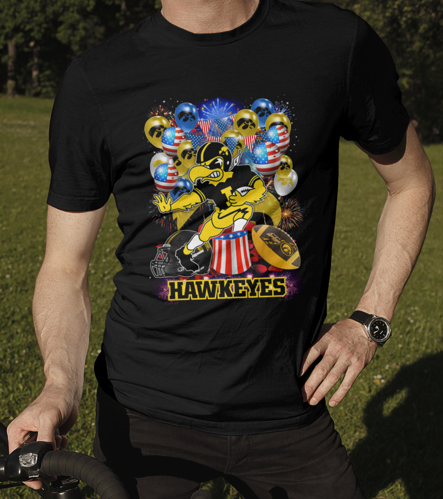 Ncaa Iowa Hawkeyes Football Celebration Balloons Fireworks T-Shirt