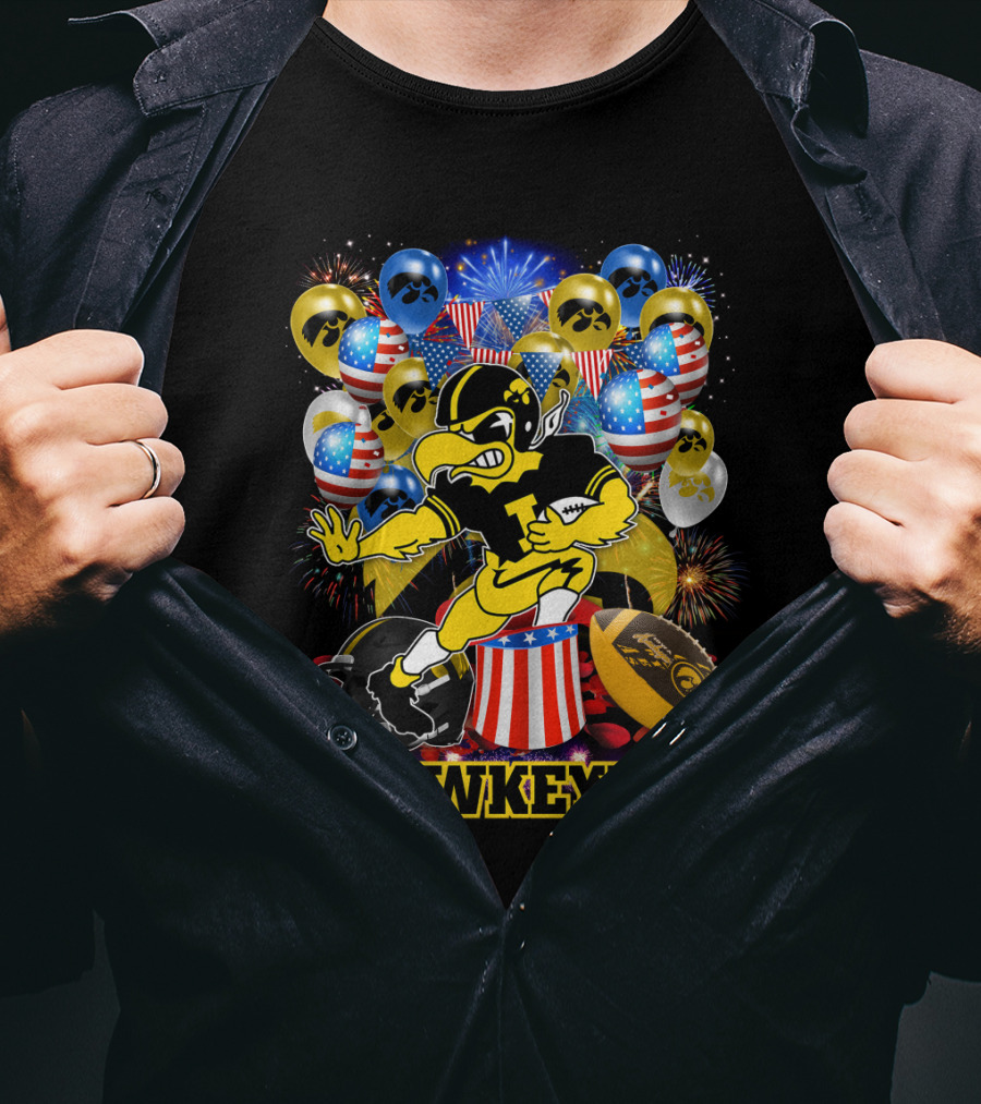 Ncaa Iowa Hawkeyes Football Celebration Balloons Fireworks T-Shirt