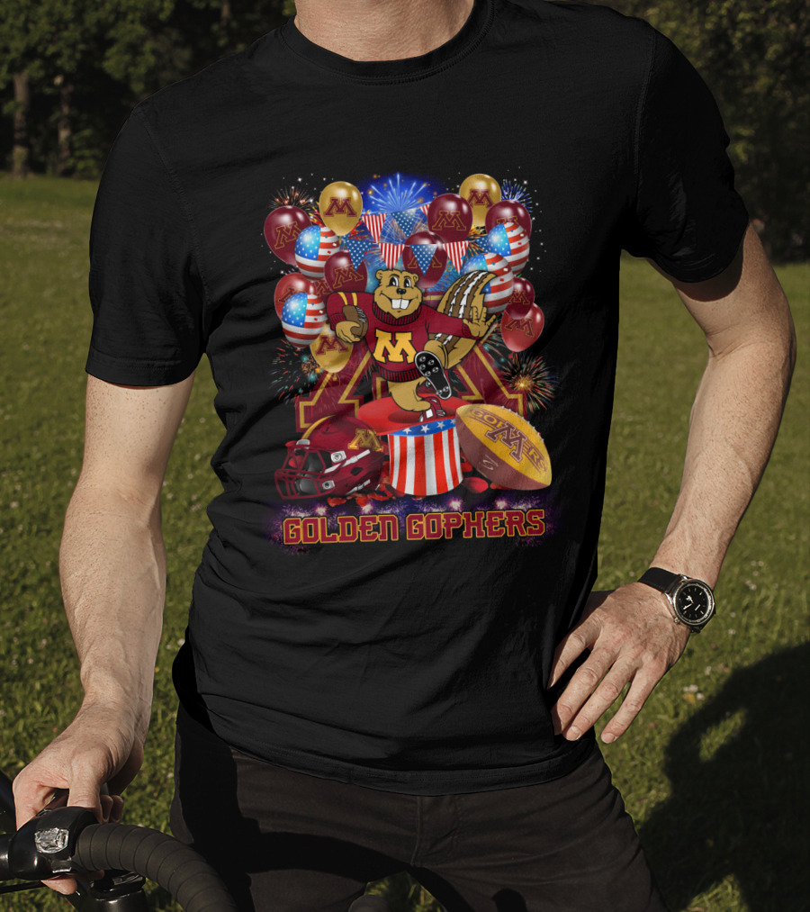 Ncaa2 Minnesota Golden Gophers Fireworks Celebration Mascot T-Shirt
