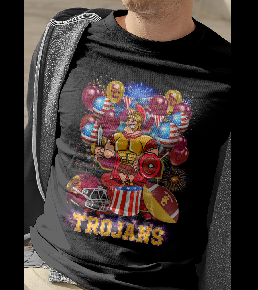 Ncaa2 Usc Trojans Football Fireworks Celebration T-Shirt