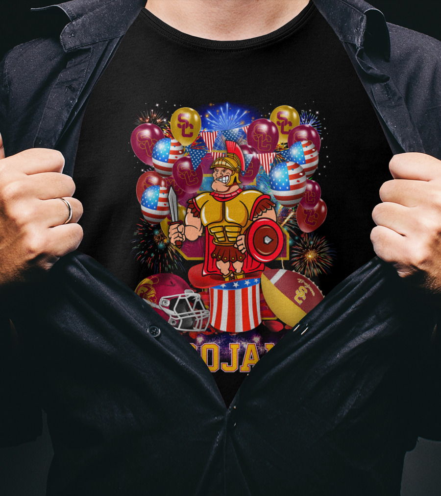 Ncaa2 Usc Trojans Football Fireworks Celebration T-Shirt