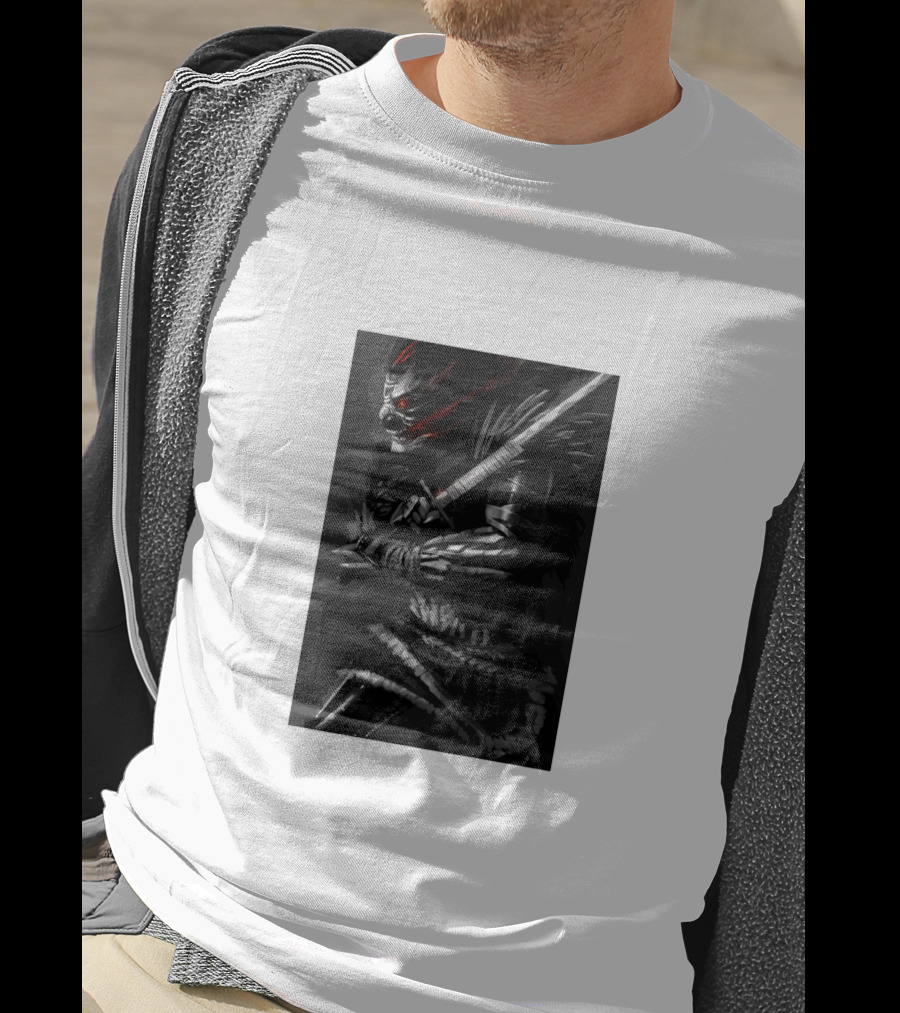 Dark Sword-Wielding Assassin Warrior T-Shirt