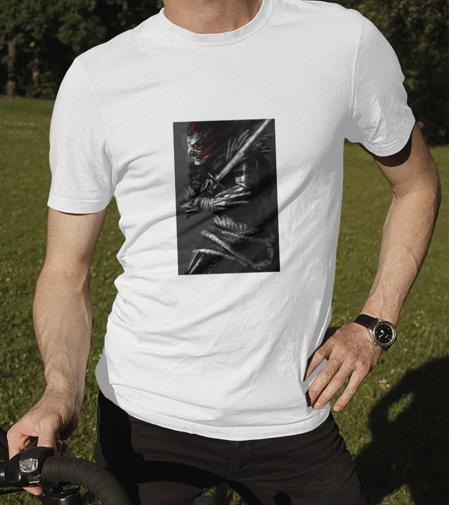 Dark Sword-Wielding Assassin Warrior T-Shirt