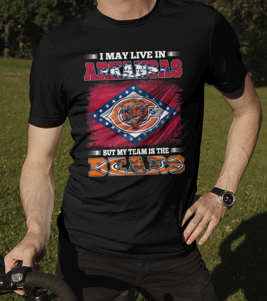 I May Live In Arkansas But My Team Is The Bears Flag T-Shirt