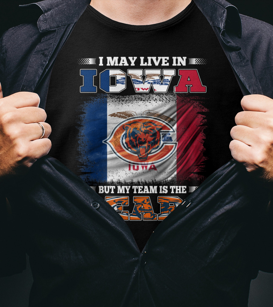 Iowa Flag Background Bears Team Pride T-Shirt