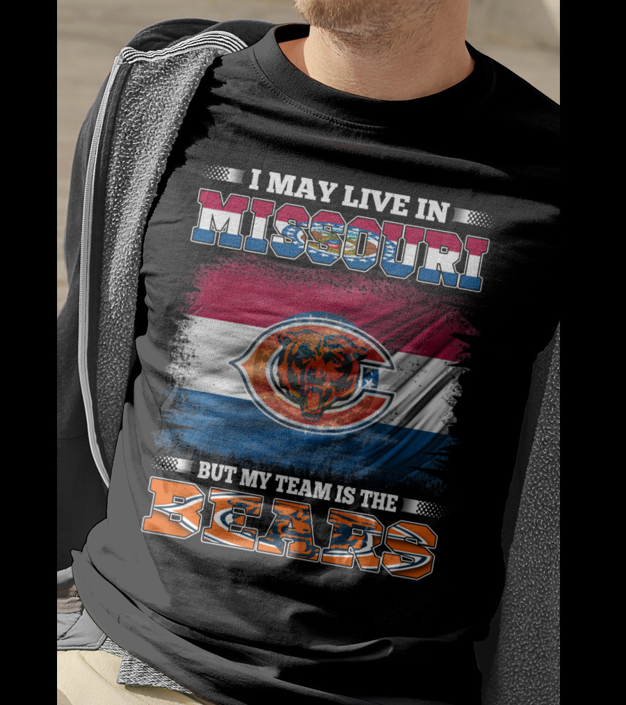I May Live In Missouri But My Team Is The Bears Flag T-Shirt