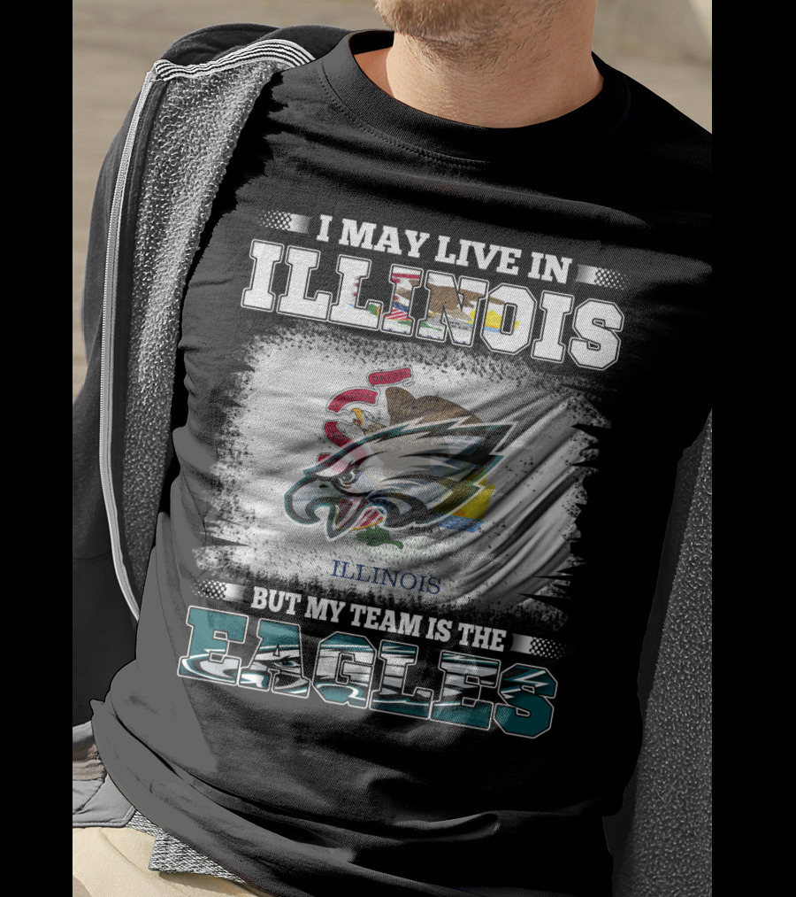 Illinois Residents Supporting Eagles Team With State Pride And Loyalty T-Shirt