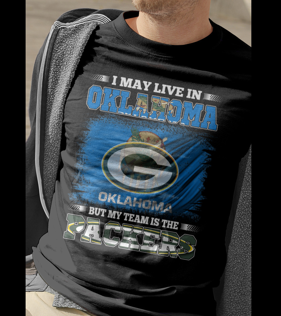 Oklahoma Loyalty To Packers Team With Oklahoma Flag And Packers T-Shirt