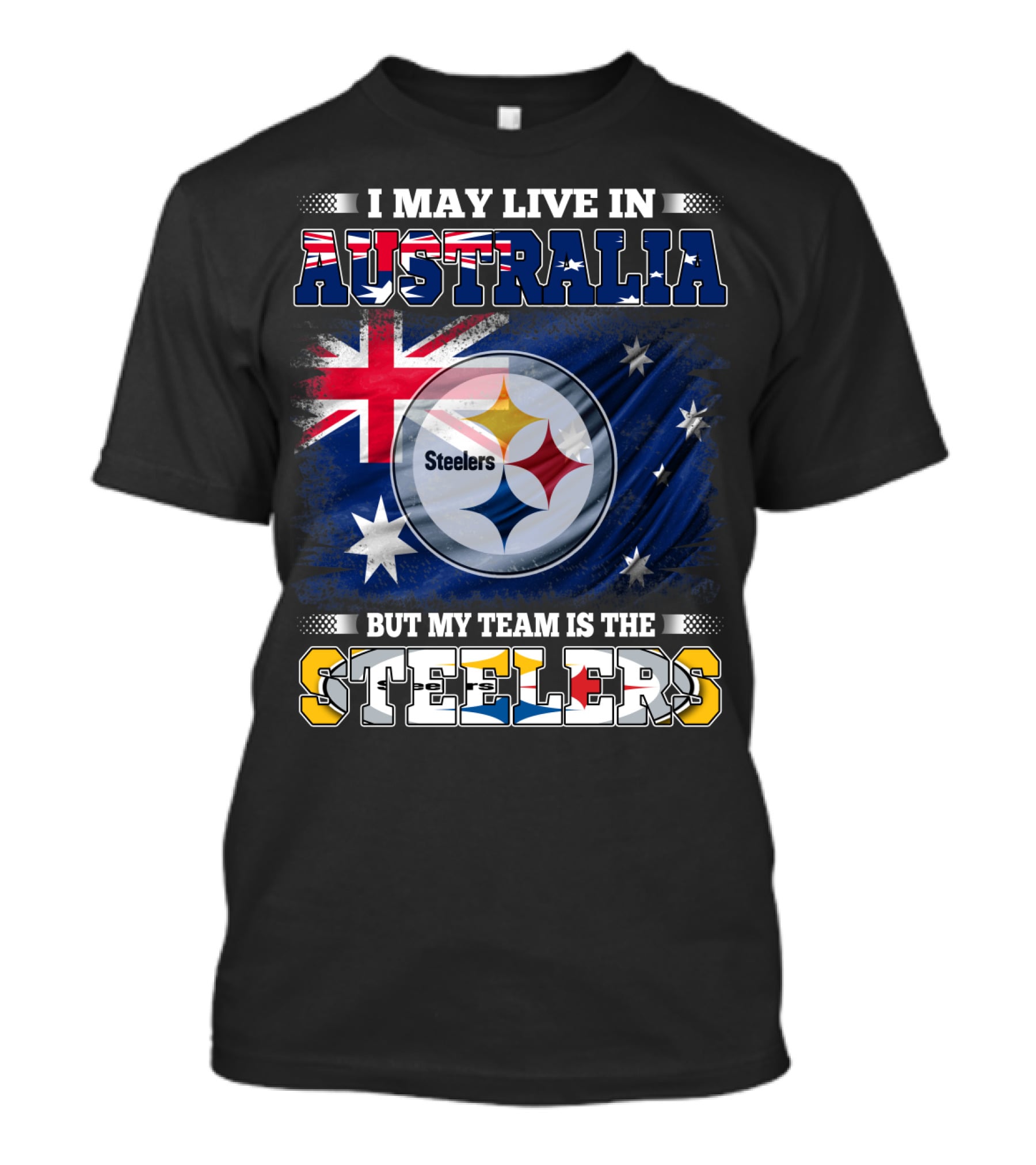 Australia Pride With Steelers Loyalty Fusion T-Shirt