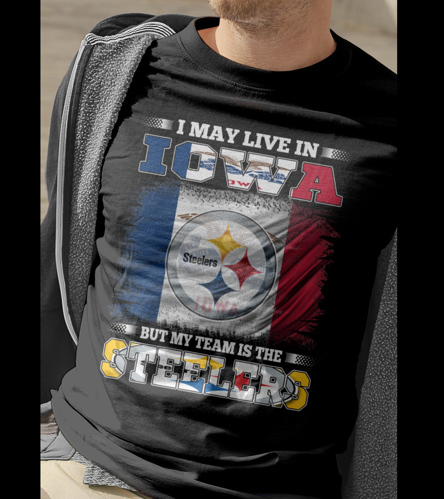 Iowa Resident Proudly Supporting Steelers With Team T-Shirt
