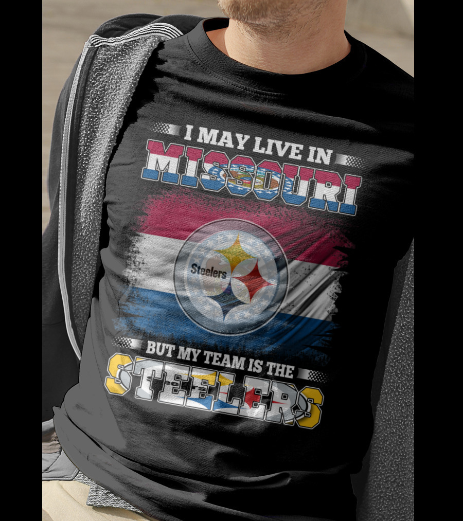 Steelers Fan Living In Missouri With Team Pride Background T-Shirt