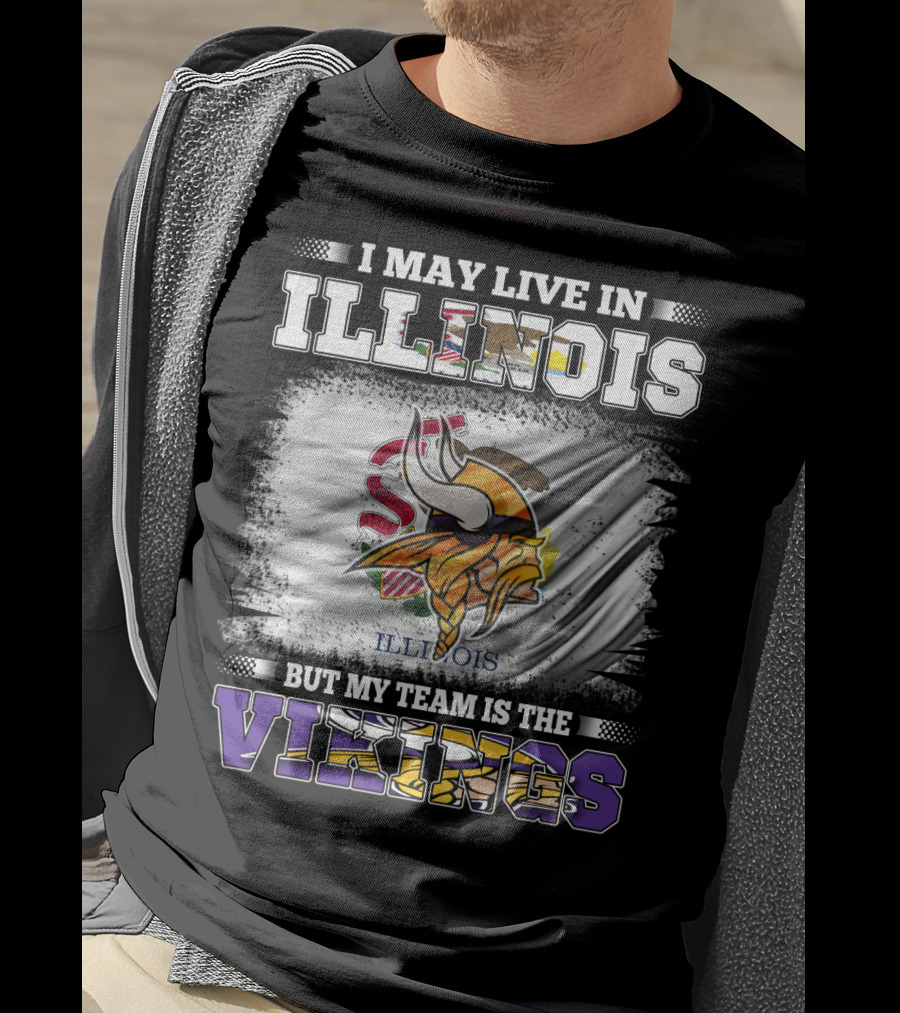 Illinois Loyalty With Vikings Team Pride Flag T-Shirt