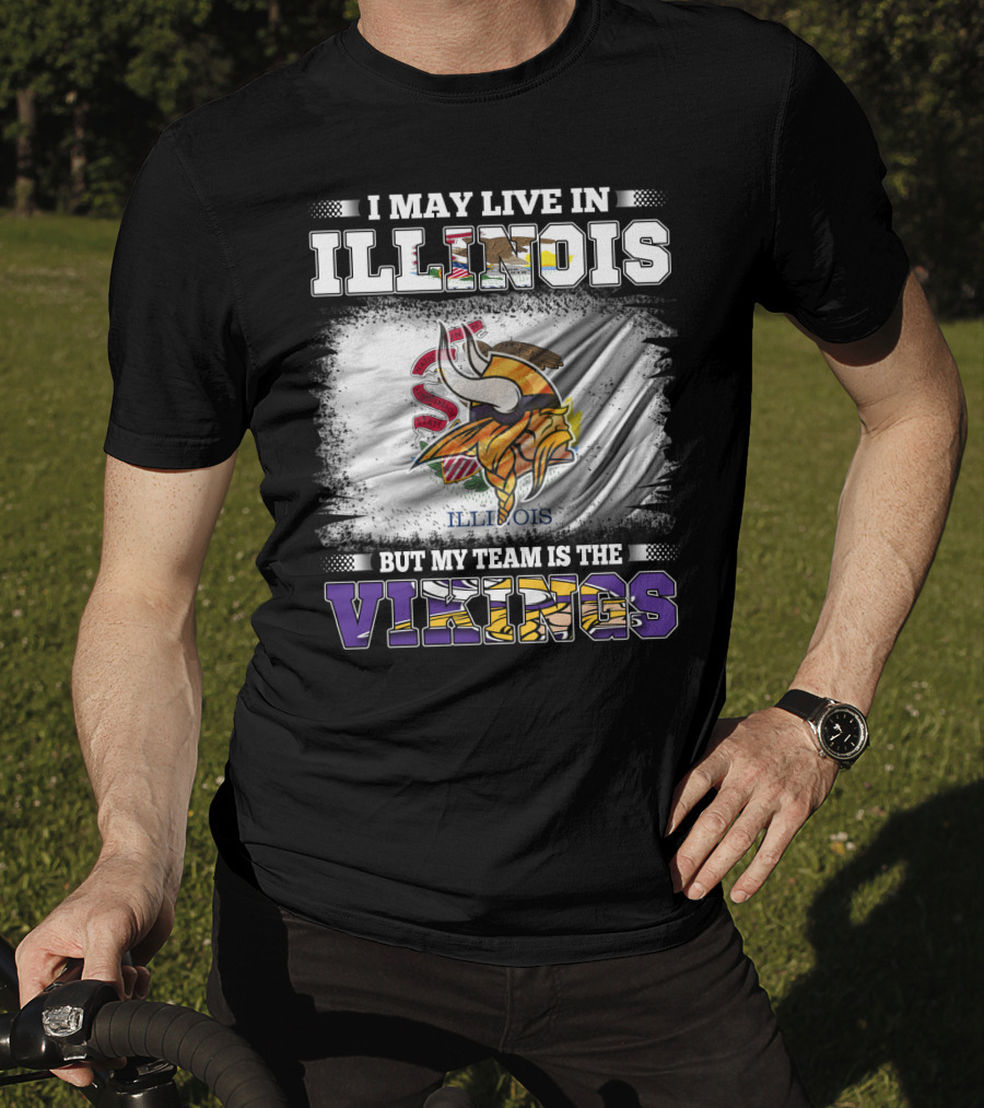 Illinois Loyalty With Vikings Team Pride Flag T-Shirt