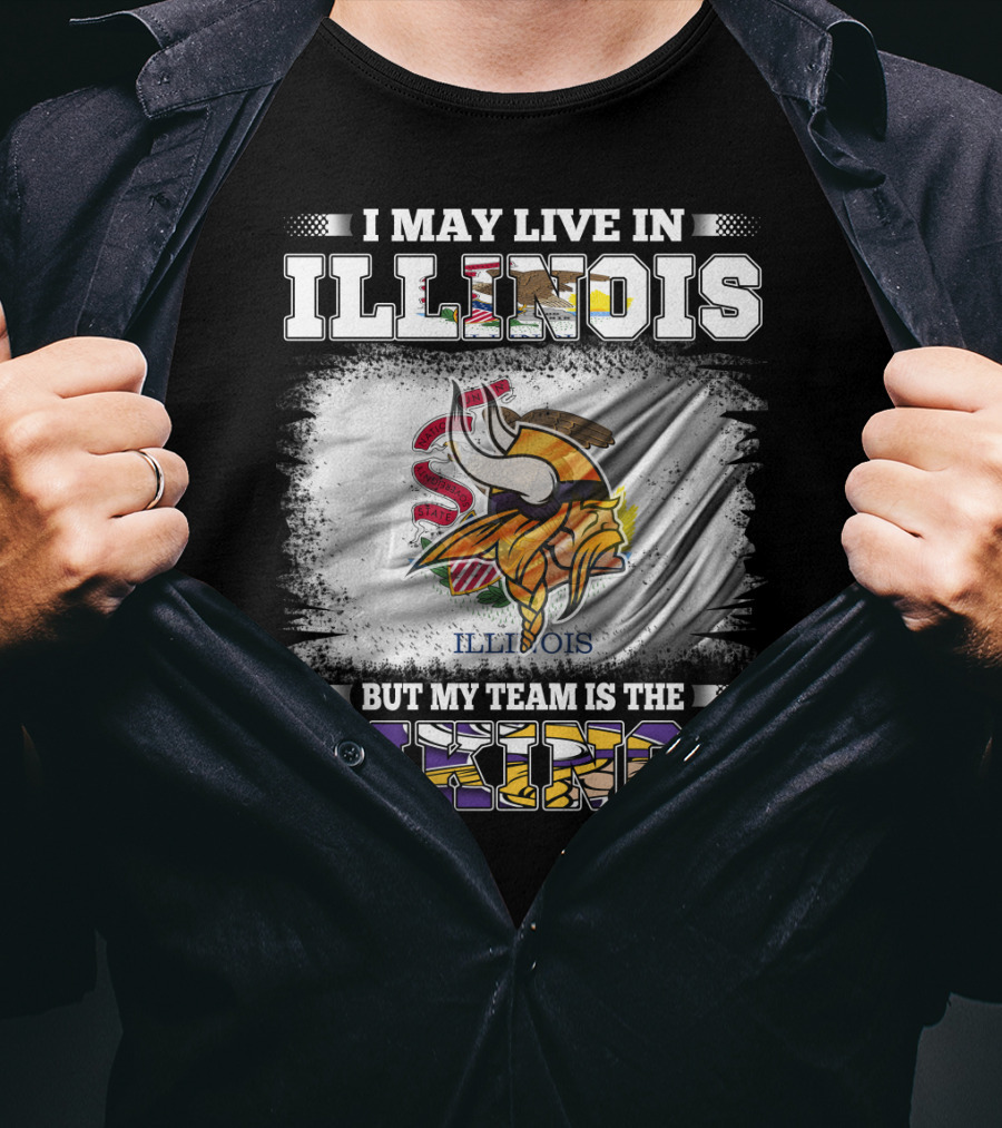 Illinois Loyalty With Vikings Team Pride Flag T-Shirt