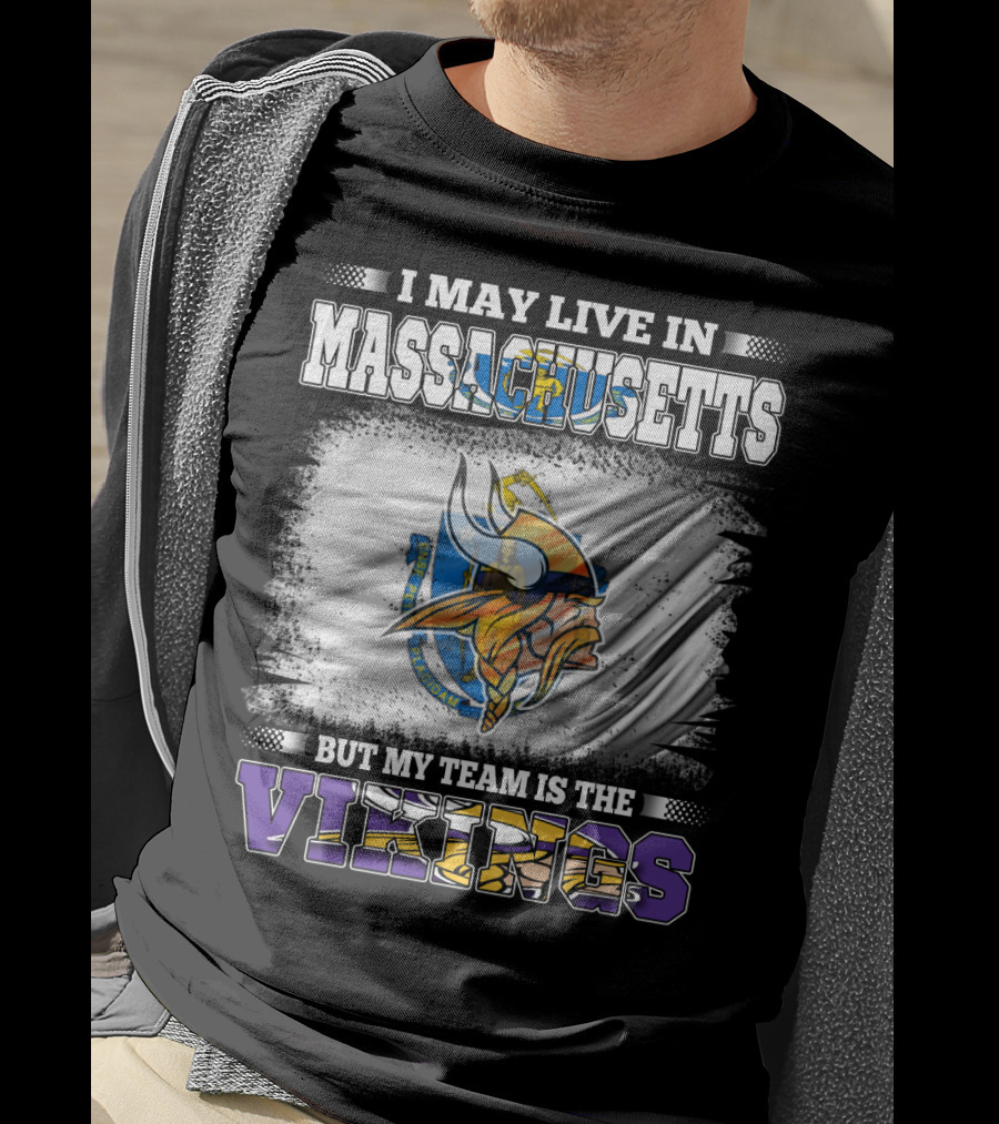 Massachusetts Pride NFL Vikings Team Loyalty Fan T-Shirt