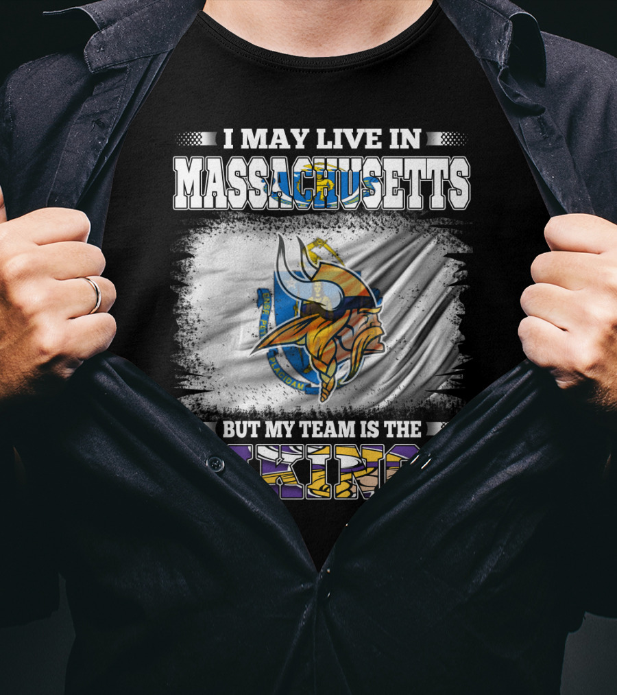 Massachusetts Pride NFL Vikings Team Loyalty Fan T-Shirt