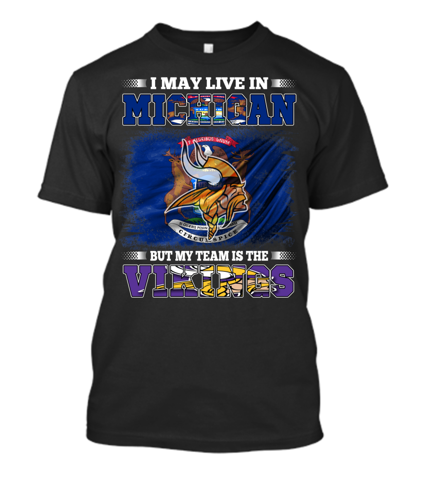 Michigan Residents Supporting Vikings Team With Prideful Symbolism T-Shirt