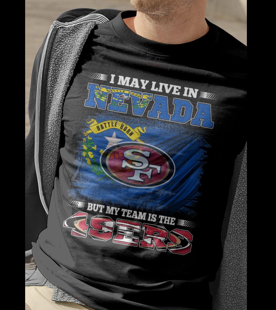 Nevada Resident Proud Supporter Of 49ers Team With State Flag T-Shirt