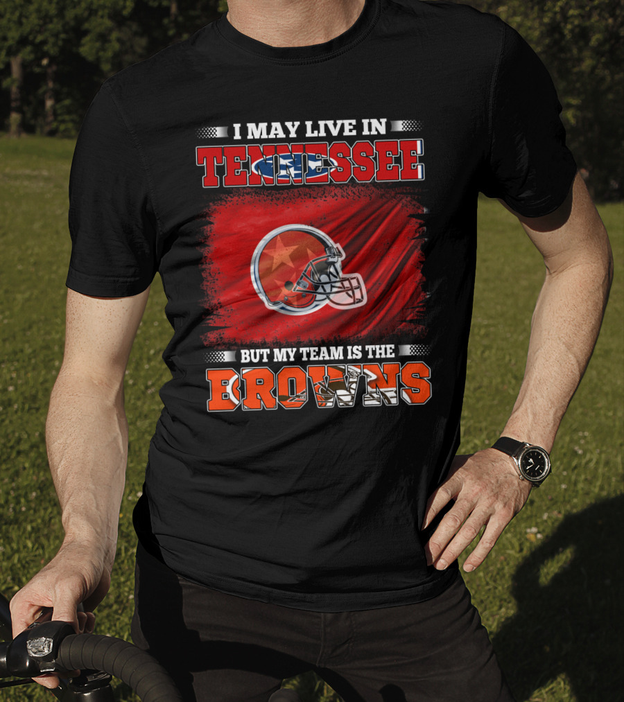 Tennessee Fan Loyalty Browns Football Team Helmet T-Shirt