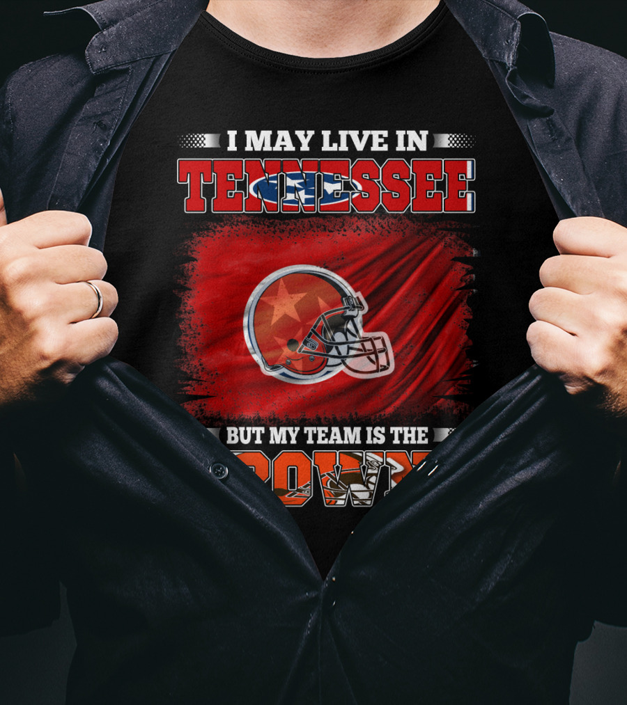 Tennessee Fan Loyalty Browns Football Team Helmet T-Shirt