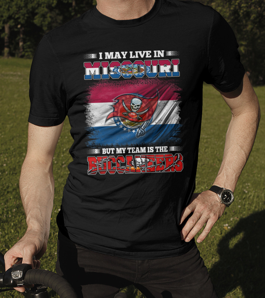 Missouri Fan With Buccaneers Pride And Team Spirit Flag T-Shirt