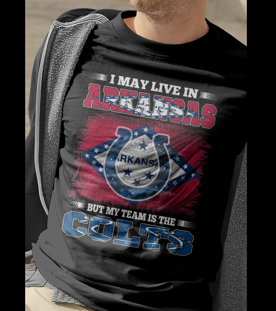 Arkansas State Flag Pride With Colts Team Allegiance T-Shirt