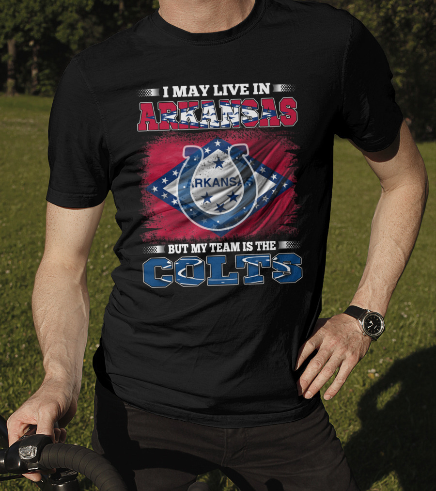 Arkansas State Flag Pride With Colts Team Allegiance T-Shirt