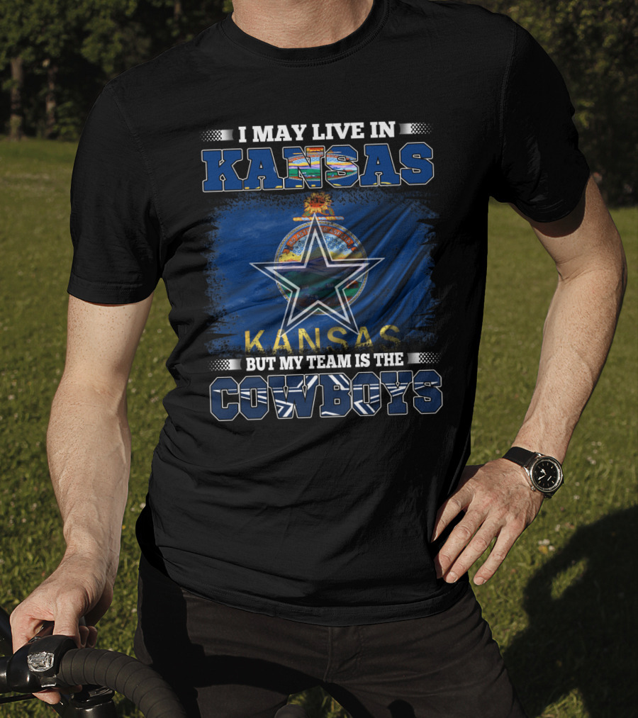 Kansas Life Cowboys Team Pride Star Kansas Flag T-Shirt