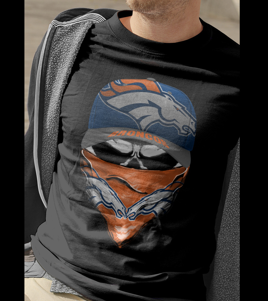 Denver Broncos Cap And Bandana With Team T-Shirt