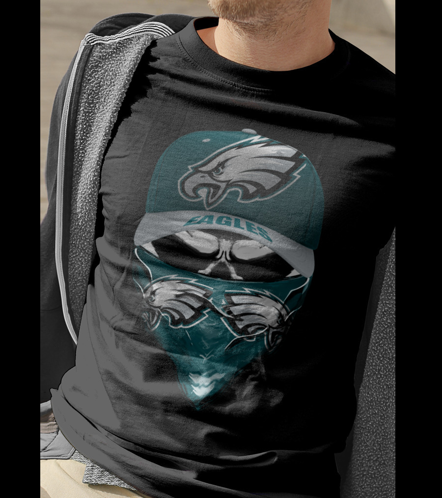 Philadelphia Eagles Eagles Logo Hat And Bandana Face Gear T-Shirt