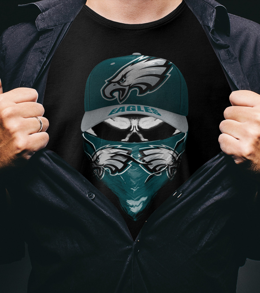 Philadelphia Eagles Eagles Logo Hat And Bandana Face Gear T-Shirt