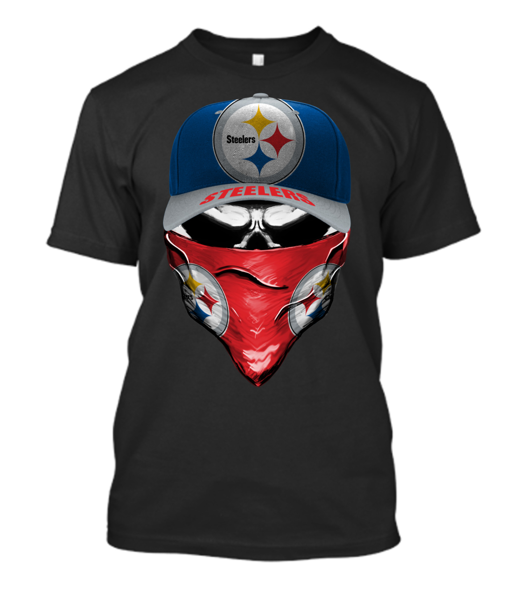 Pittsburgh Steelers Hat And Bandana T-Shirt