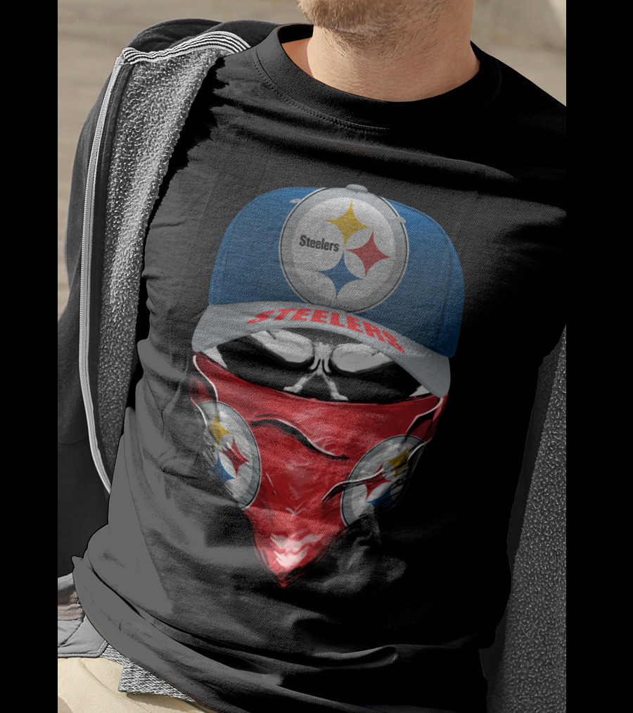 Pittsburgh Steelers Hat And Bandana T-Shirt