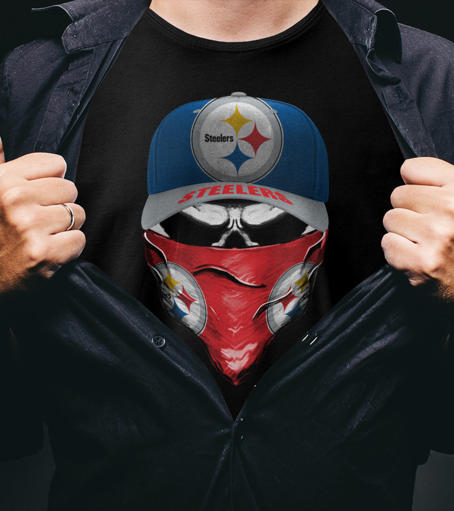 Pittsburgh Steelers Hat And Bandana T-Shirt