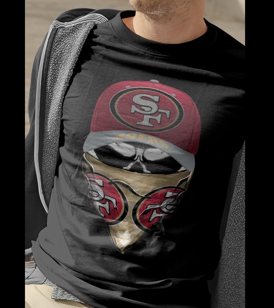 San Francisco 49ers Sf Logo Hat And Mask Combo T-Shirt