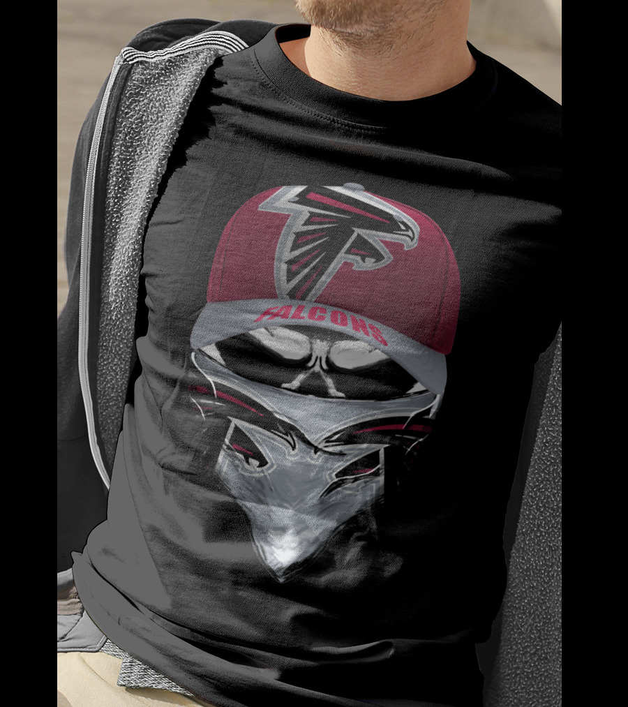 Falcons Atlanta Falcons Logo Skull Face Bandana And Cap T-Shirt