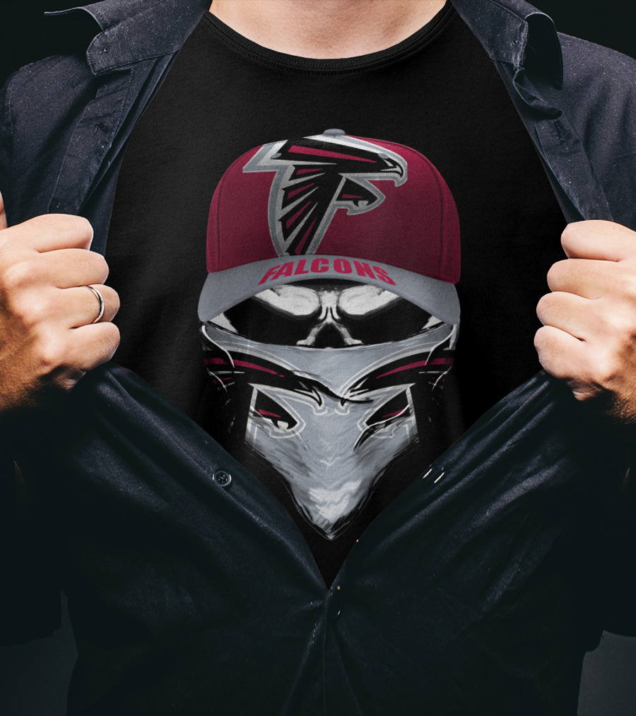 Falcons Atlanta Falcons Logo Skull Face Bandana And Cap T-Shirt