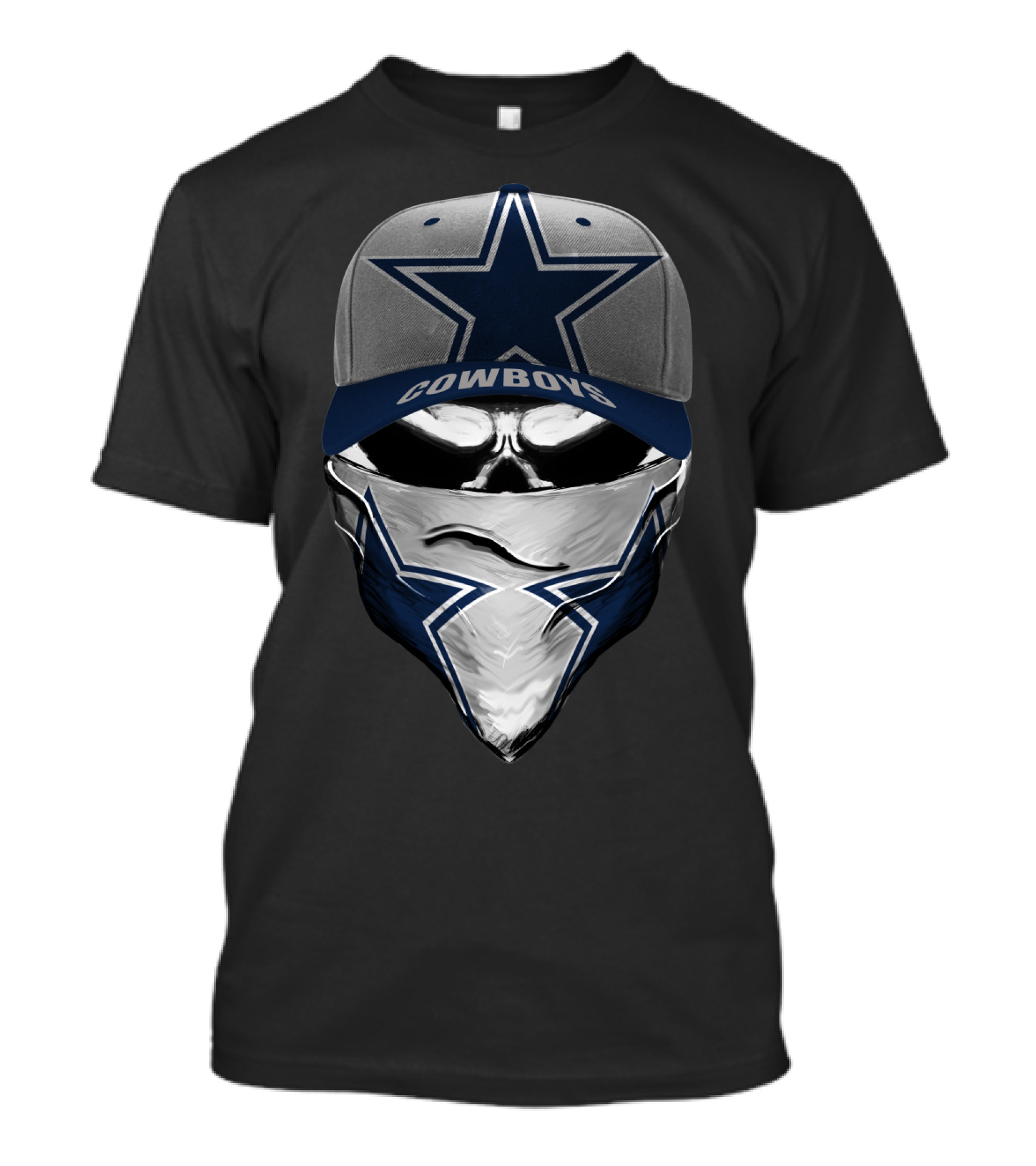 Dallas Cowboys Star Emblem Hat Bandana Skull T-Shirt