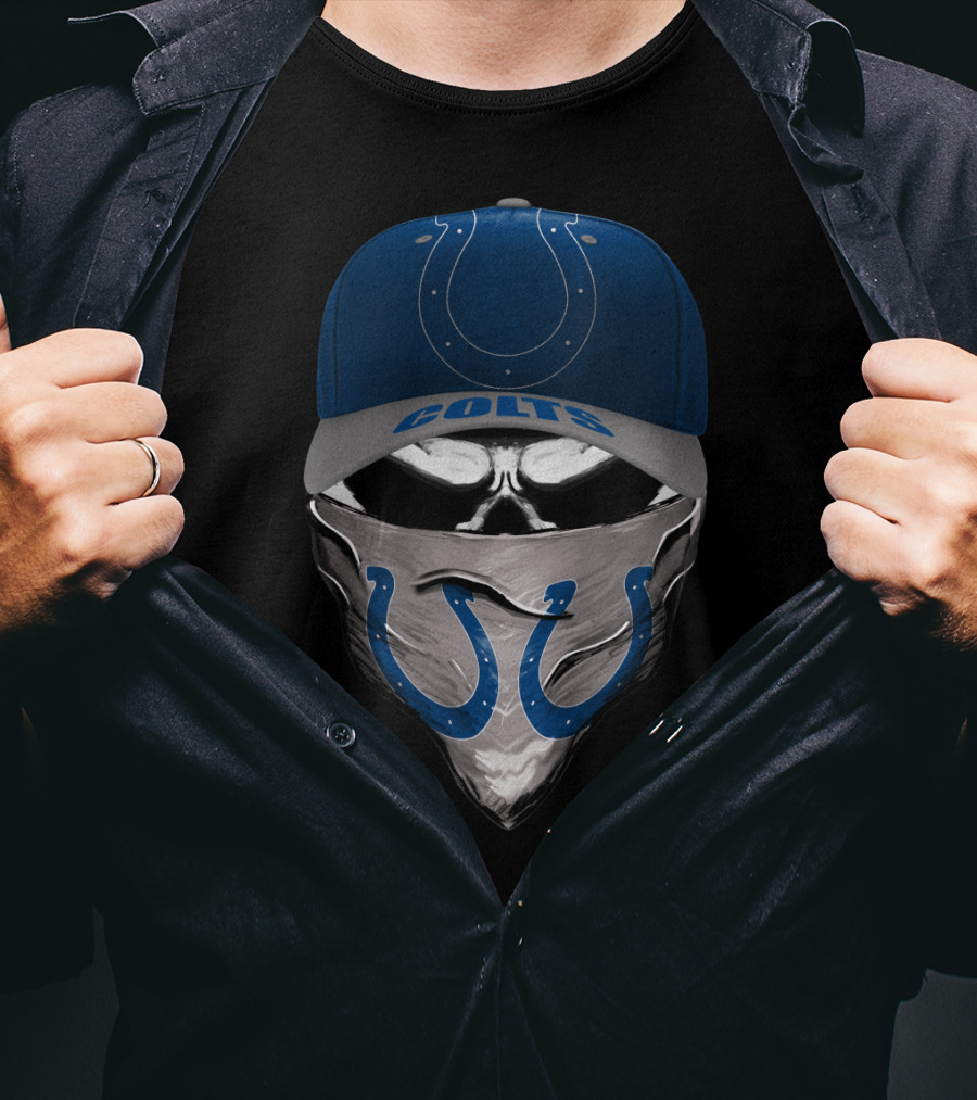 Indianapolis Colts Football Horseshoe Mask Hat T-Shirt