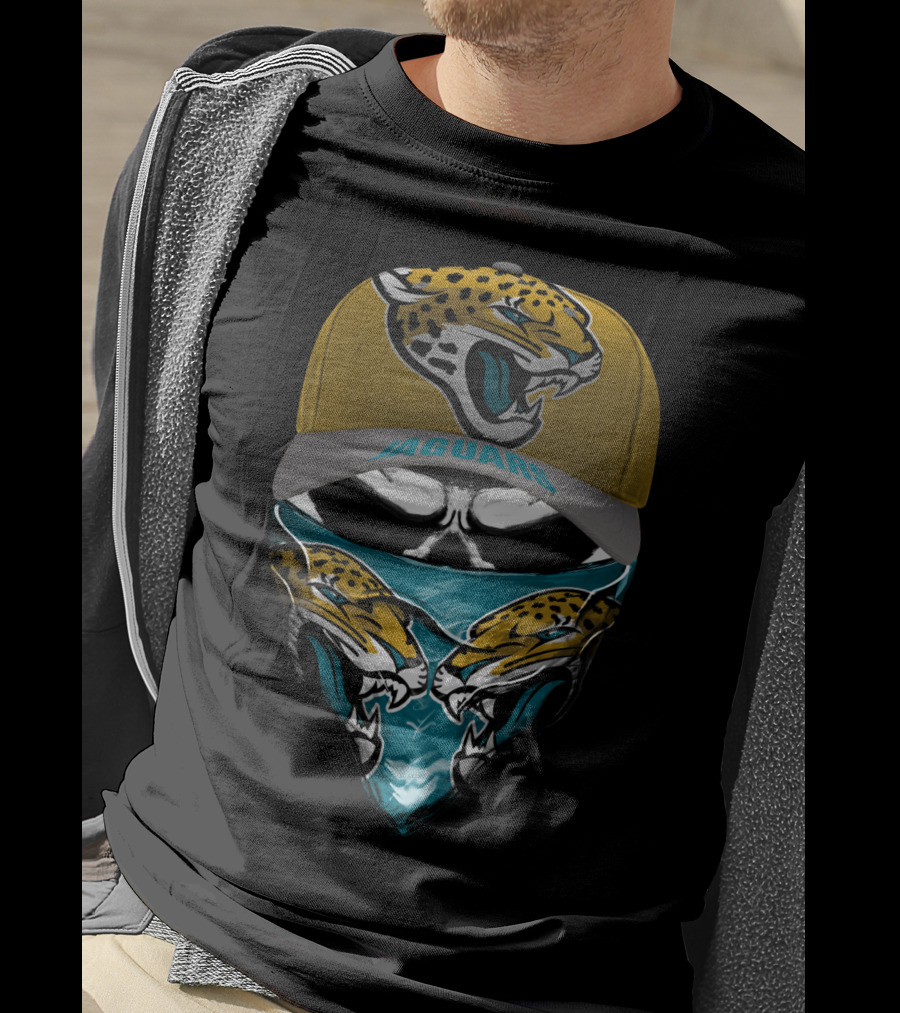 Jacksonville Jaguars Fierce Logo Hat And Bandana Combo T-Shirt