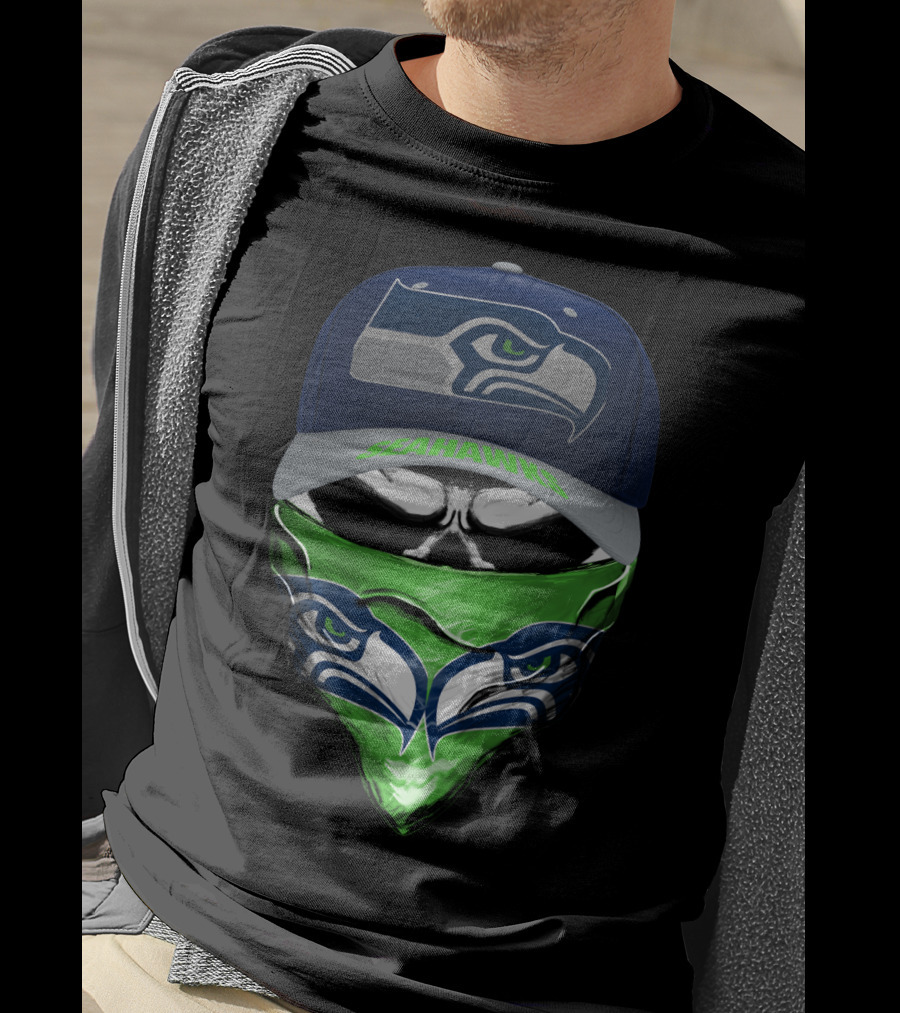 Seattle Seahawks Cap And Mask T-Shirt
