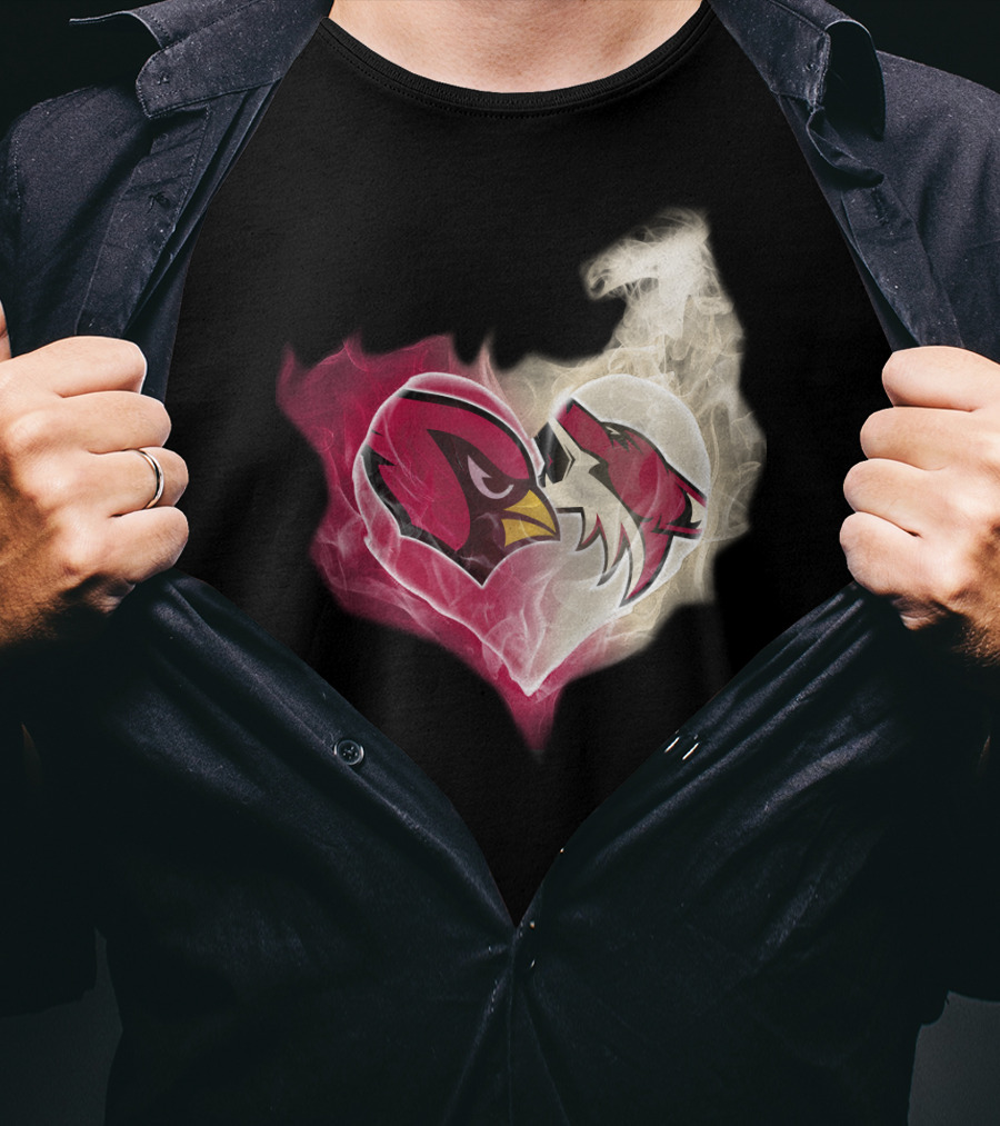 Cardinal Arizona Coyotes Heart Emblem T-Shirt