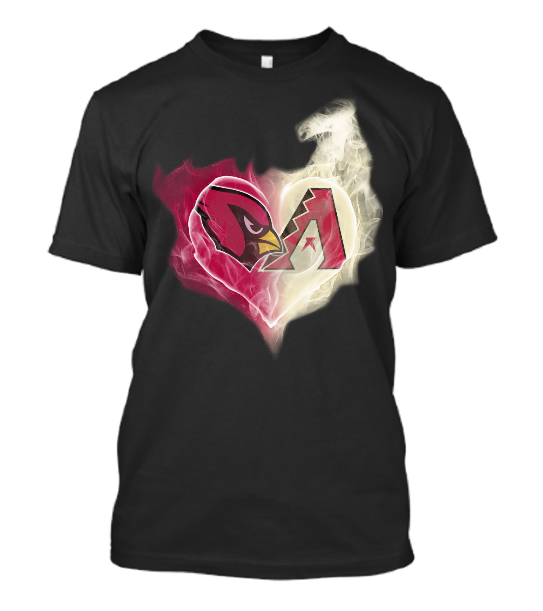 Cardinals Arizona Diamondbacks Heart Logo Fusion T-Shirt