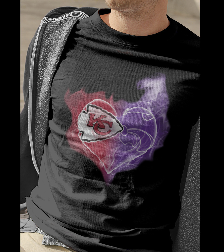 Kansas City Chiefs Kansas State Wildcats Heart T-Shirt