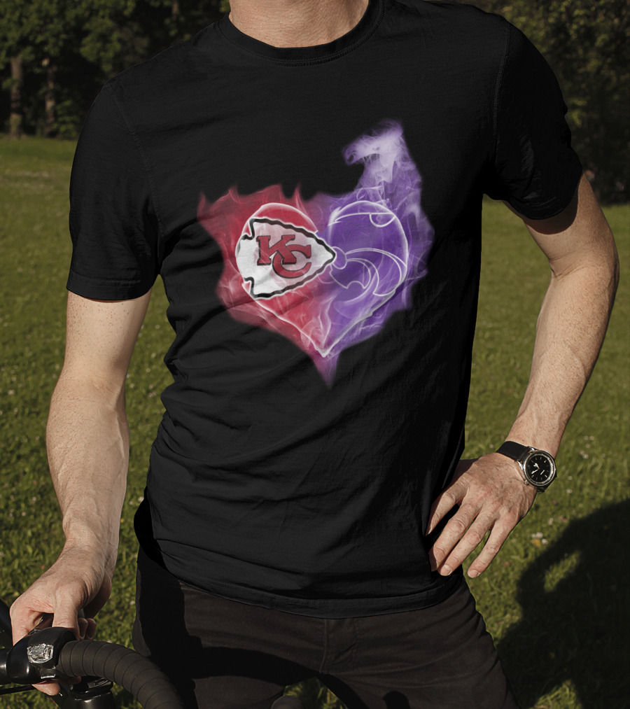 Kansas City Chiefs Kansas State Wildcats Heart T-Shirt