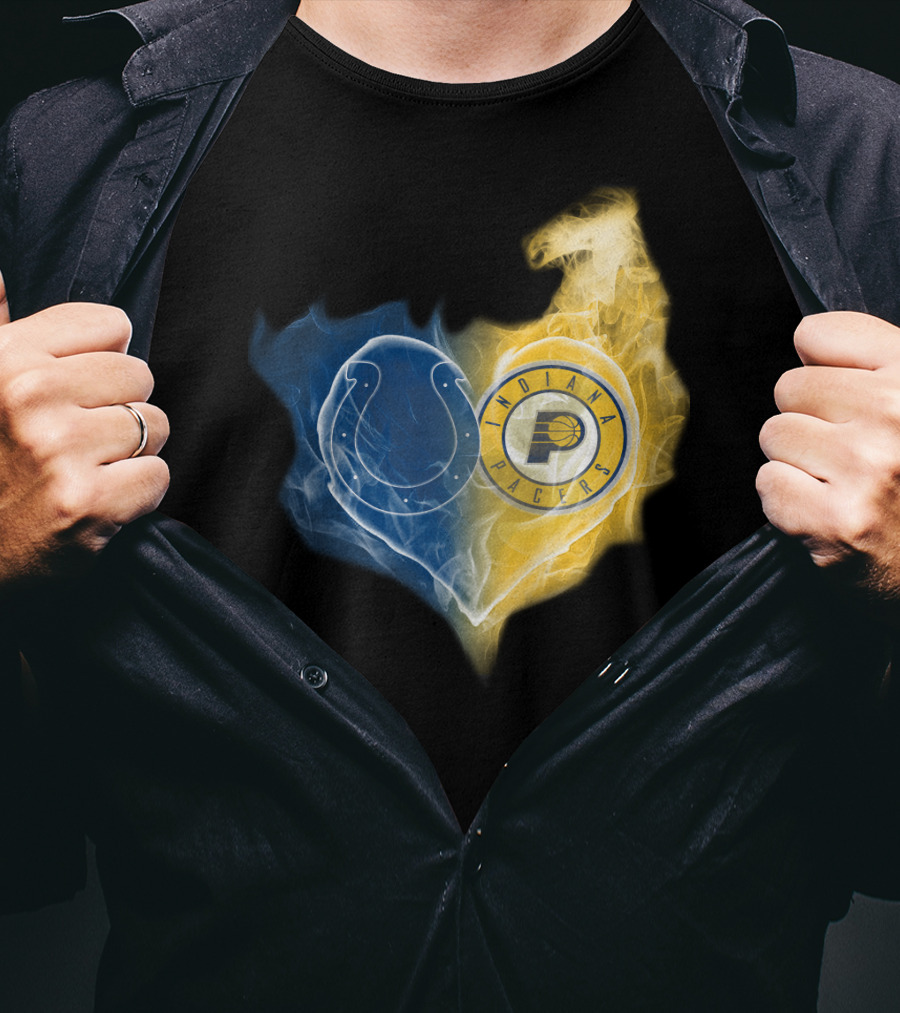 Colts Indiana Pacers Heart Logo Fusion T-Shirt