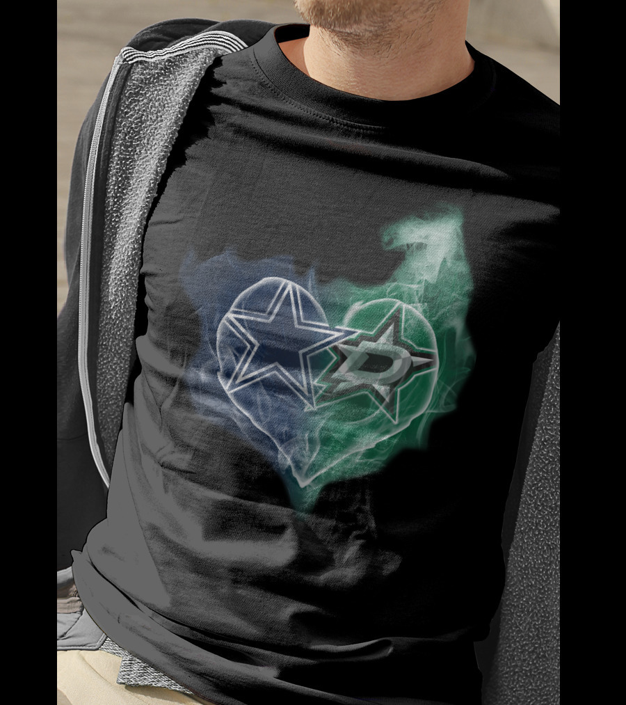 Dallas Cowboys And Stars Heart Smoke Blend T-Shirt