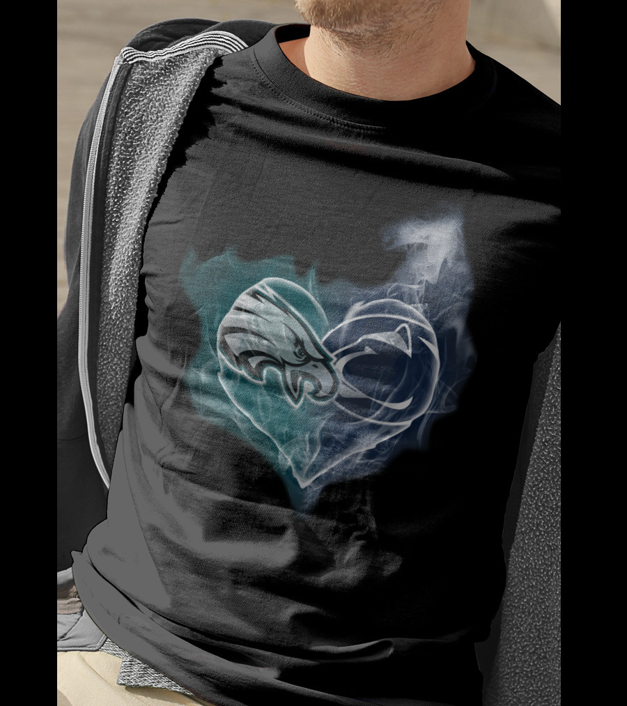 Philadelphia Eagles Penn State Nittany Lions Heart Smoke T-Shirt